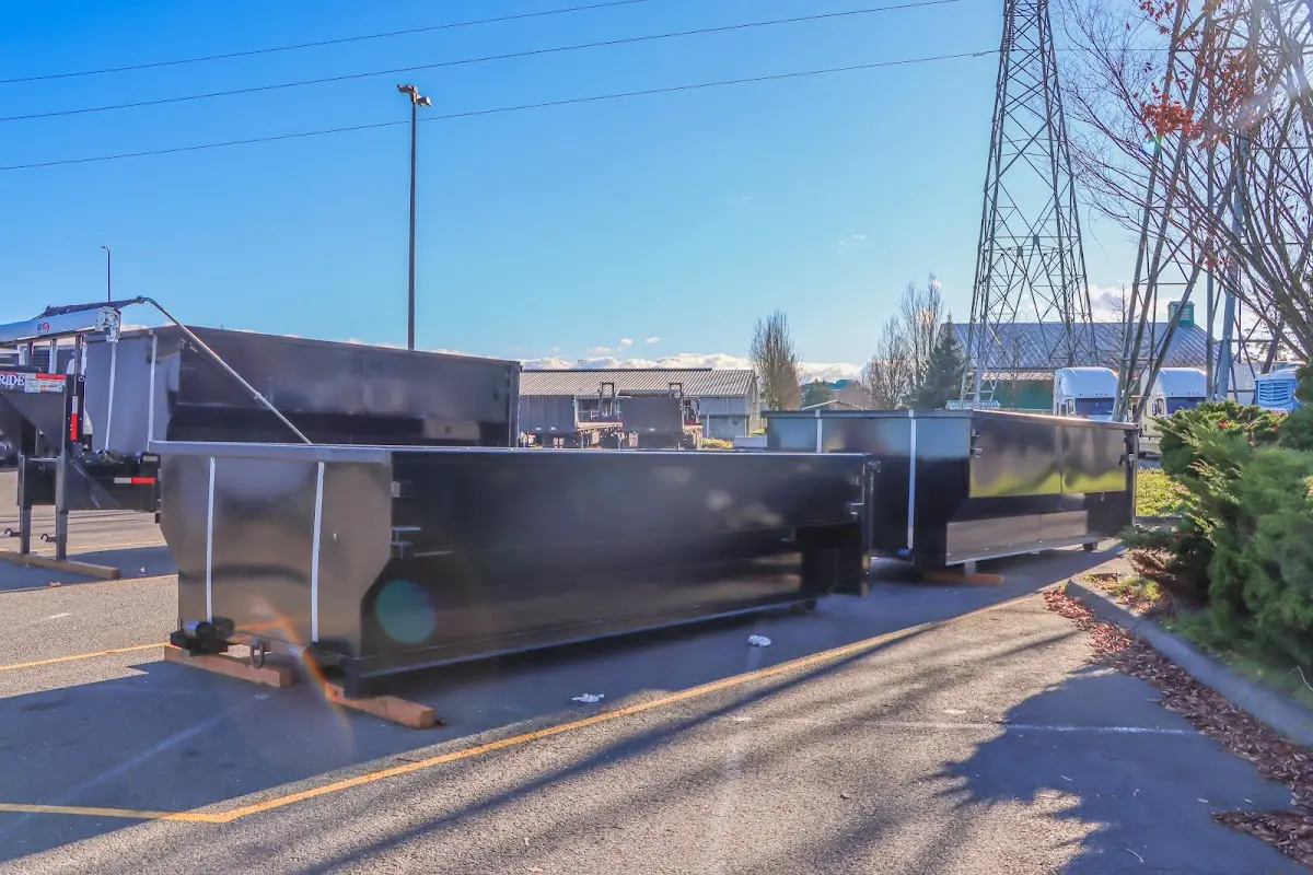 Roll-off dumpster ready for waste disposal at job site for Cleanout Dumpster Rental in Rancho Palos Verdes